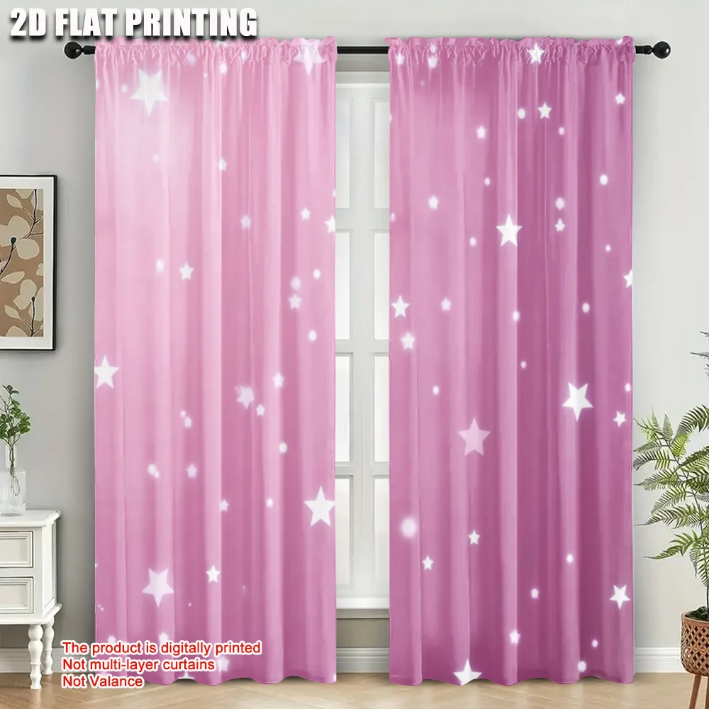 

2 шт., минималистичные шторы с принтом самолета, розовые звезды, универсальная ткань (без стержня), подарки Ldeal для декора гостиной и кухни