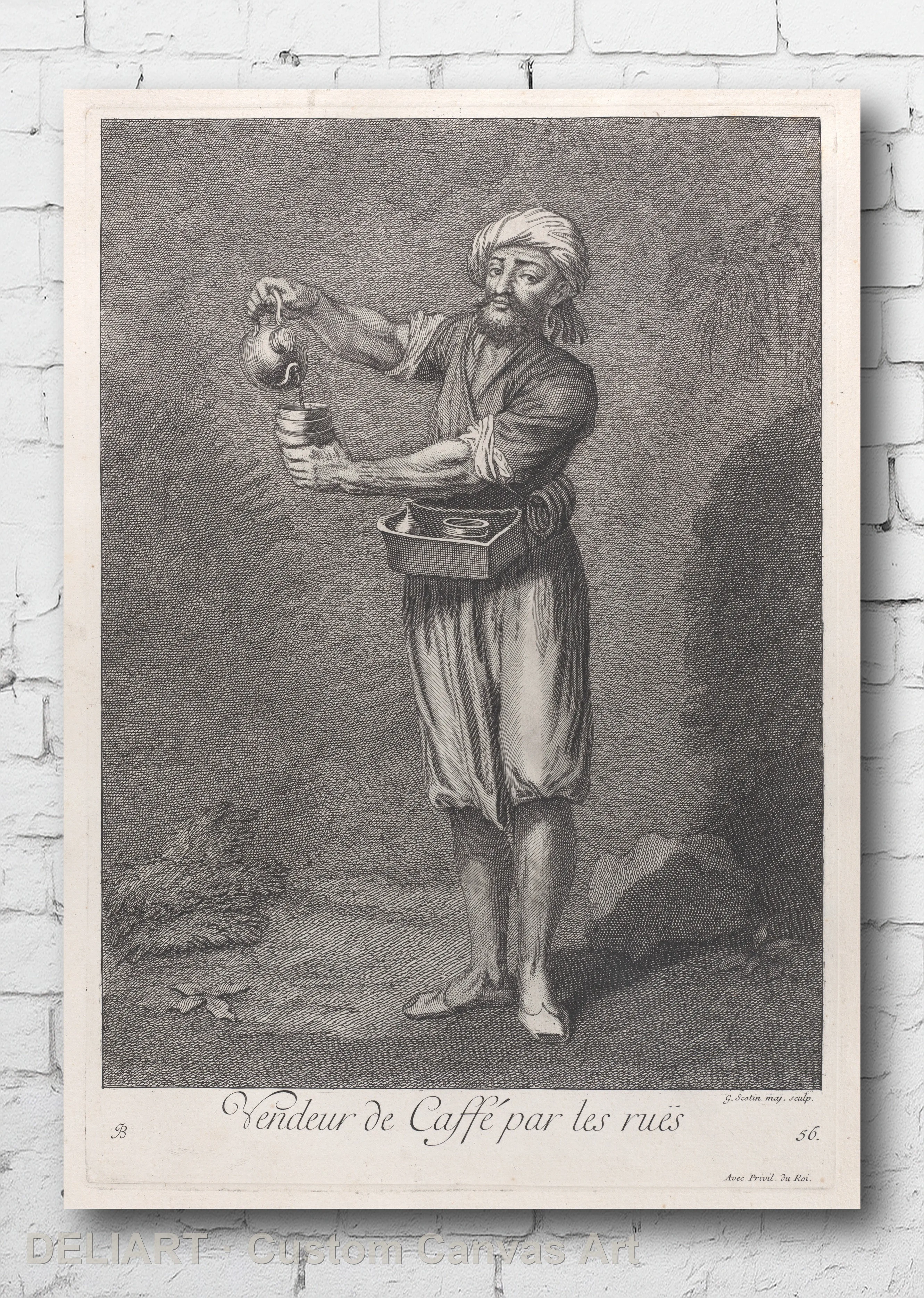

Ottoman Vintage Costume Art by Jean Baptiste Vanmour - Travel Canvas Wall Art Poster Print Vintage Home Decor Unframed
