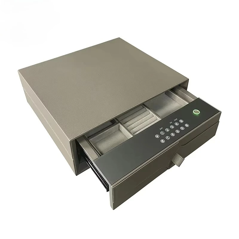 All Steel Mini Invisible Fingerprint Password Flip Storage Box Anti-theft Home Office Car Safe