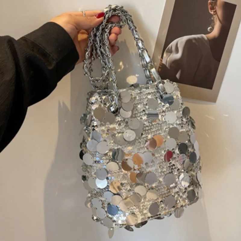 Borsa a tracolla classica singola stile Versatile Bling Bucket Crossbody borsa Casual per donna di alta qualità Messenger Luxury Female