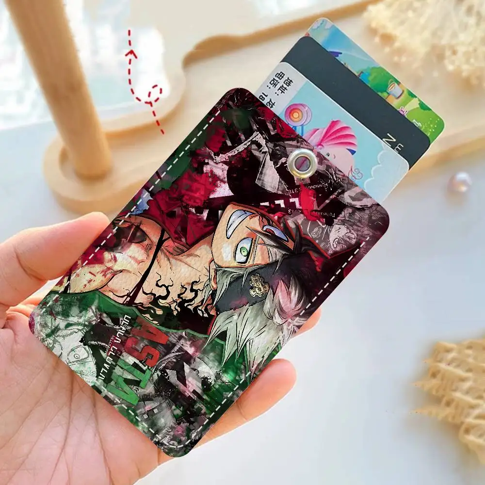 حامل شخصي ياباني أنيمي بلاك كلوفر مناسب لبطاقة البنك، مترو الأنفاق، محفظة بطاقات الحافلة، حافظة بطاقات، سلسلة مفاتيح حامل الشارة #2