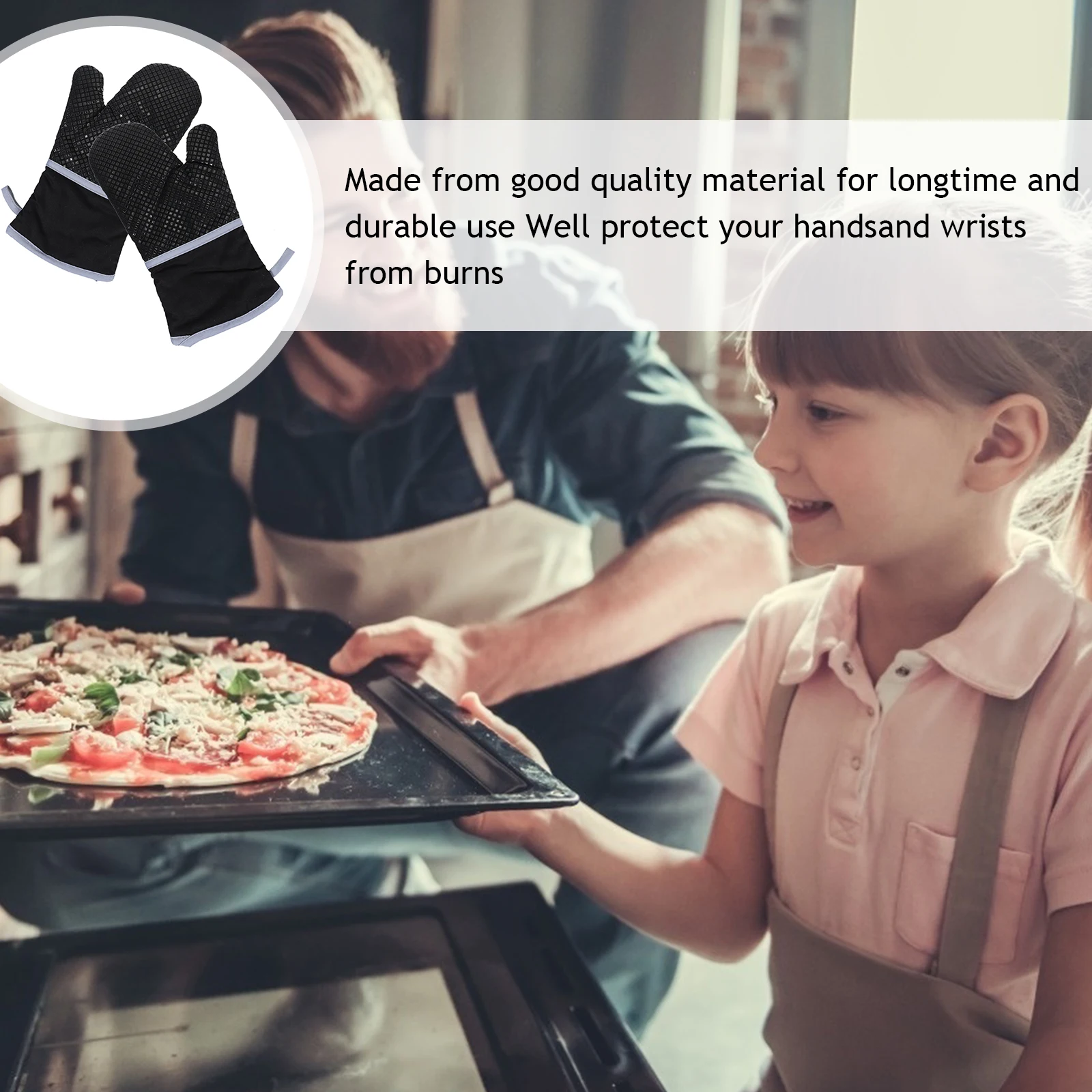 

Insulation Gloves High Temperature Oven Silicone Baking Anti Scald Heat Resistant Kitchen Gloves Widely Used Cake Shops Bakeries