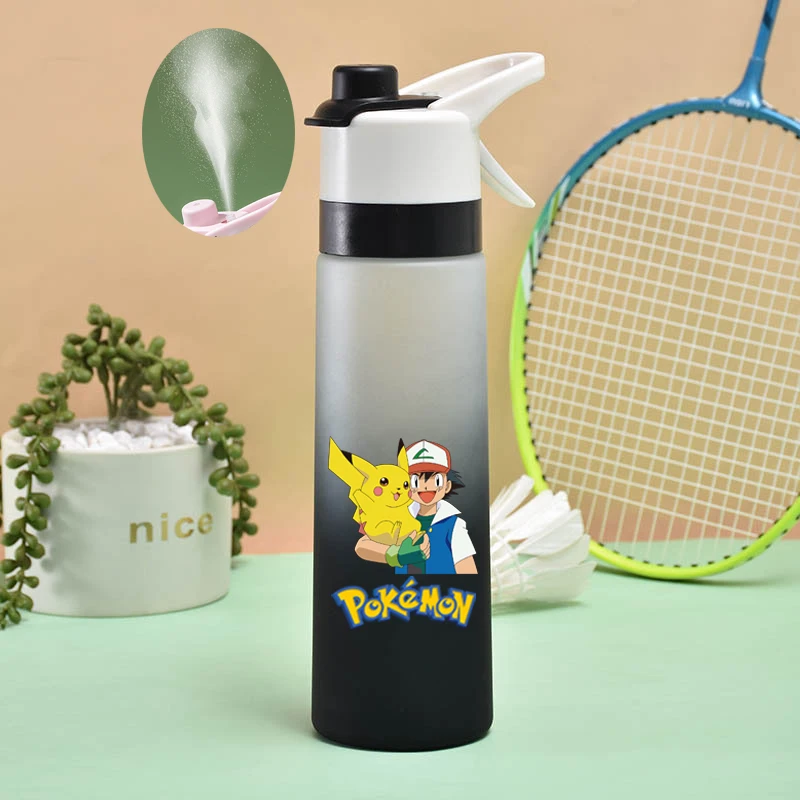 Pokemom Cartoon Animation Pikachu Gradual Change spray Sports Water Cup for Men and Women Plastic Gift Cup Water Bottle