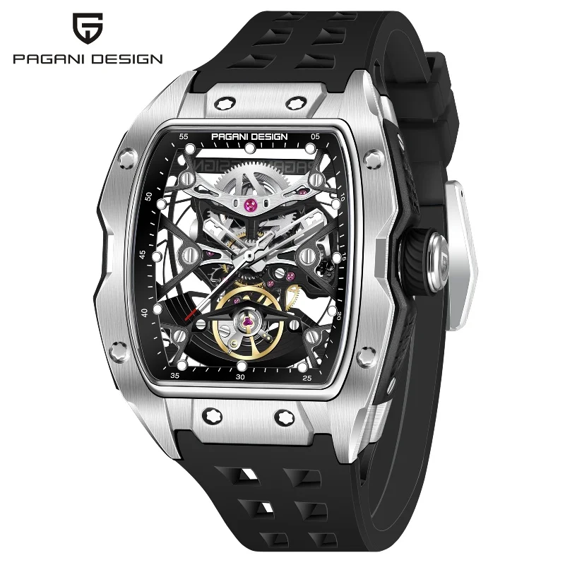 PAGANI DESIGN 2024 NEW Men's Automatic Mechanical Wristwatch Fashion Casual Skeleton Sapphire Stainless Steel Watch for Men