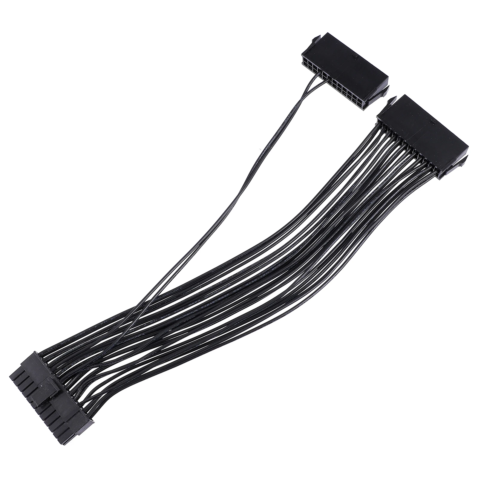 

24Pin Synchronous Power Cord with Dual Female Interfaces Extended Power Supply Line for Computer Motherboard Replacement
