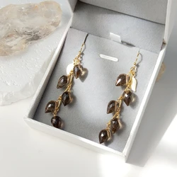 Lii Ji Natural Stone American 14K Gold Filled Drop Earrings Handmade Jewelry