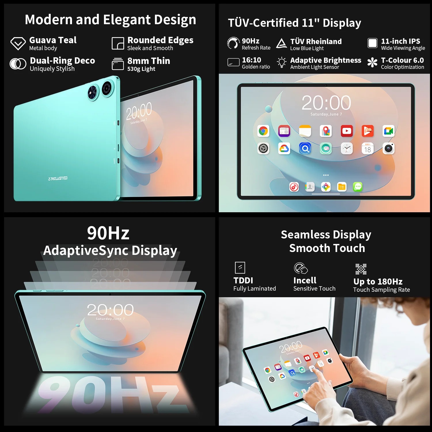 New】 Android 15 Tablet Teclast P50AI 11 inch Screen 90Hz