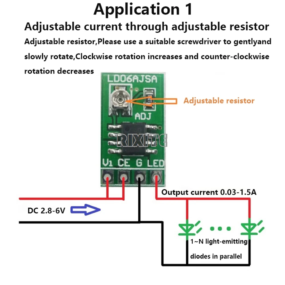 Controlador LED de corriente constante ajustable 30-1500MA DC 3,3 V 3,7 V 4,2 V 5V placa de Control PWM módulo de alimentación Buck