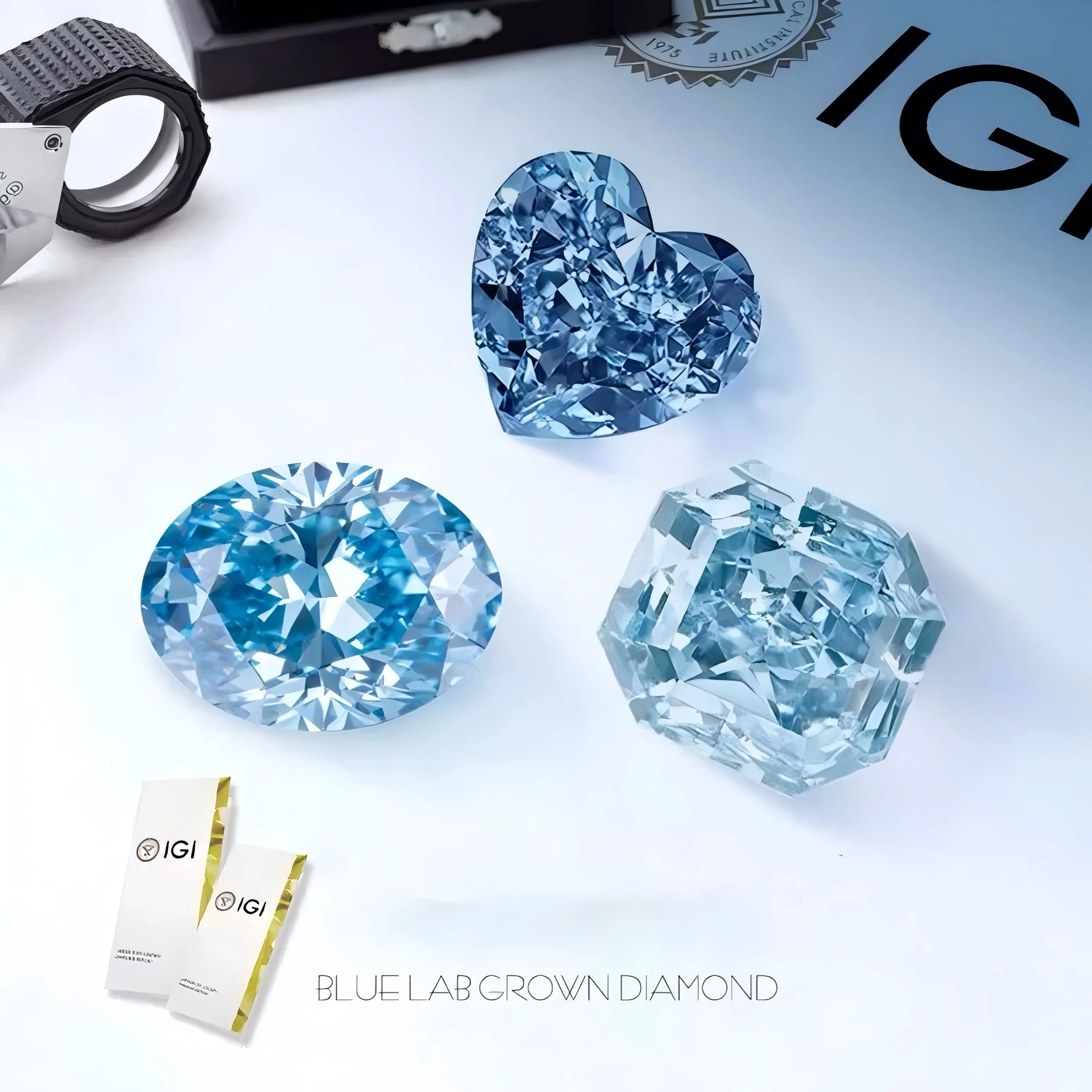QIBAOKU Jewelry Fancy Blue Colored Diamond with IGI Certificate Color Lab Grown Diamonds Wholesale Wedding Gift 2026