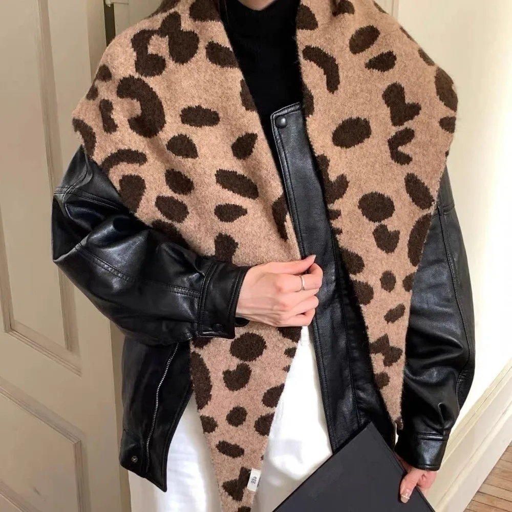 

Fashion Korean Style Striped Scarf Cashmere Thickened Winter Shawl Plush Windproof Cape Wraps Girls