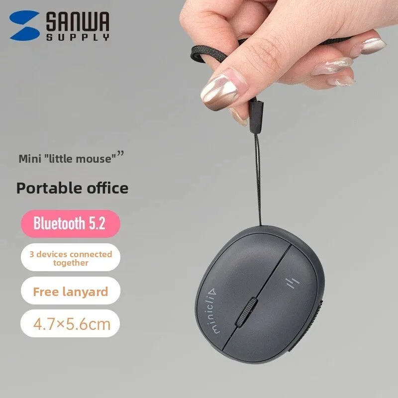 Custom SANWA Miniature Mini Mouse Rechargeable Bluetooth Wireless Super Mute Portable Business Trip Office Work PC Accessory