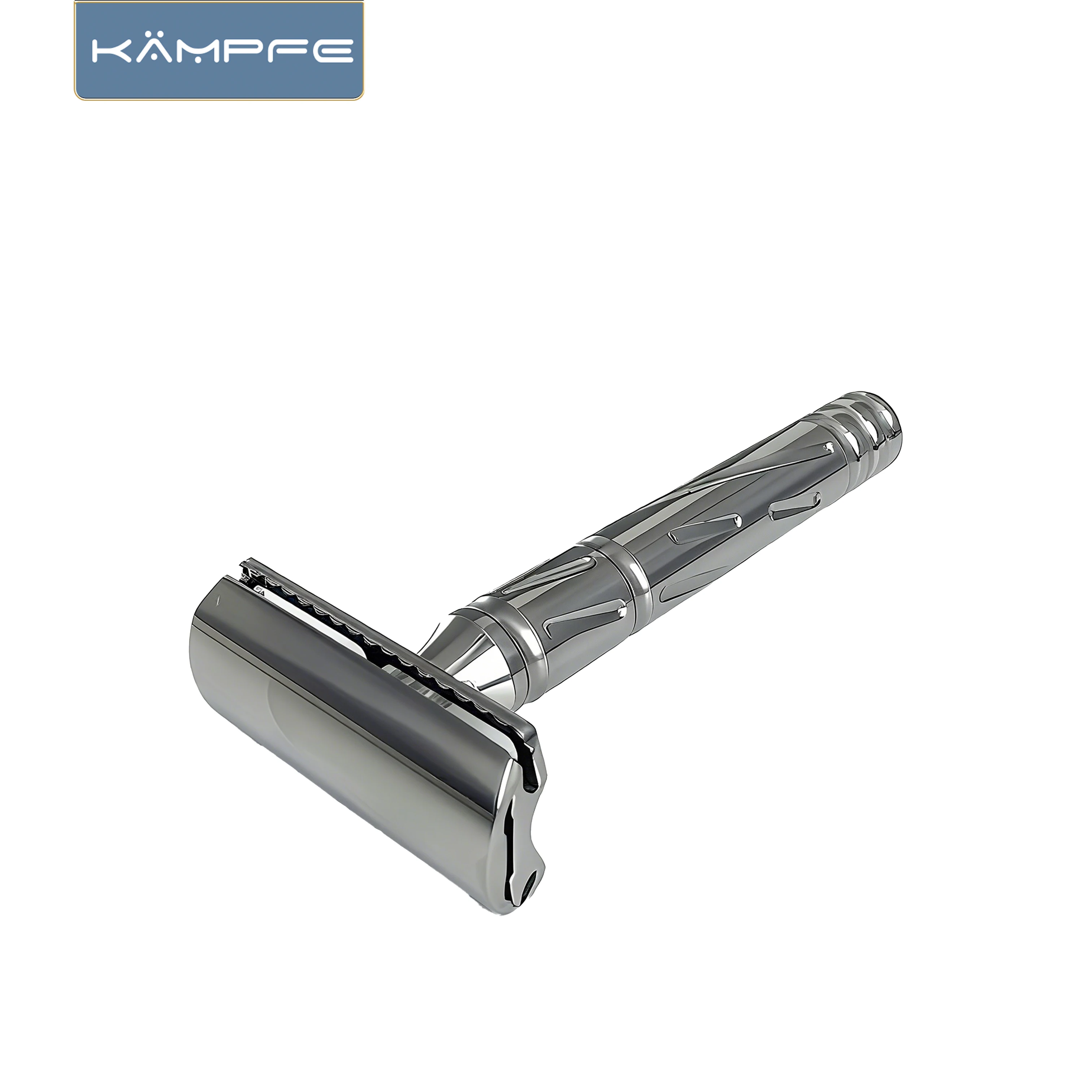ماكينة حلاقة KAMPFE ذات حافة مزدوجة آمنة للرجال مصنوعة من الفولاذ المقاوم للصدأ بدقة CNC لتشذيب الوجه للحلاقة بشكل سلس #2