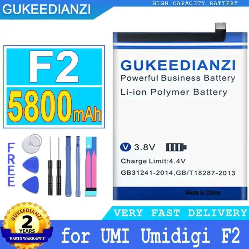 

Для Umi Umidigi F2 5800 мАч легкий стабильный аккумулятор для мобильного телефона