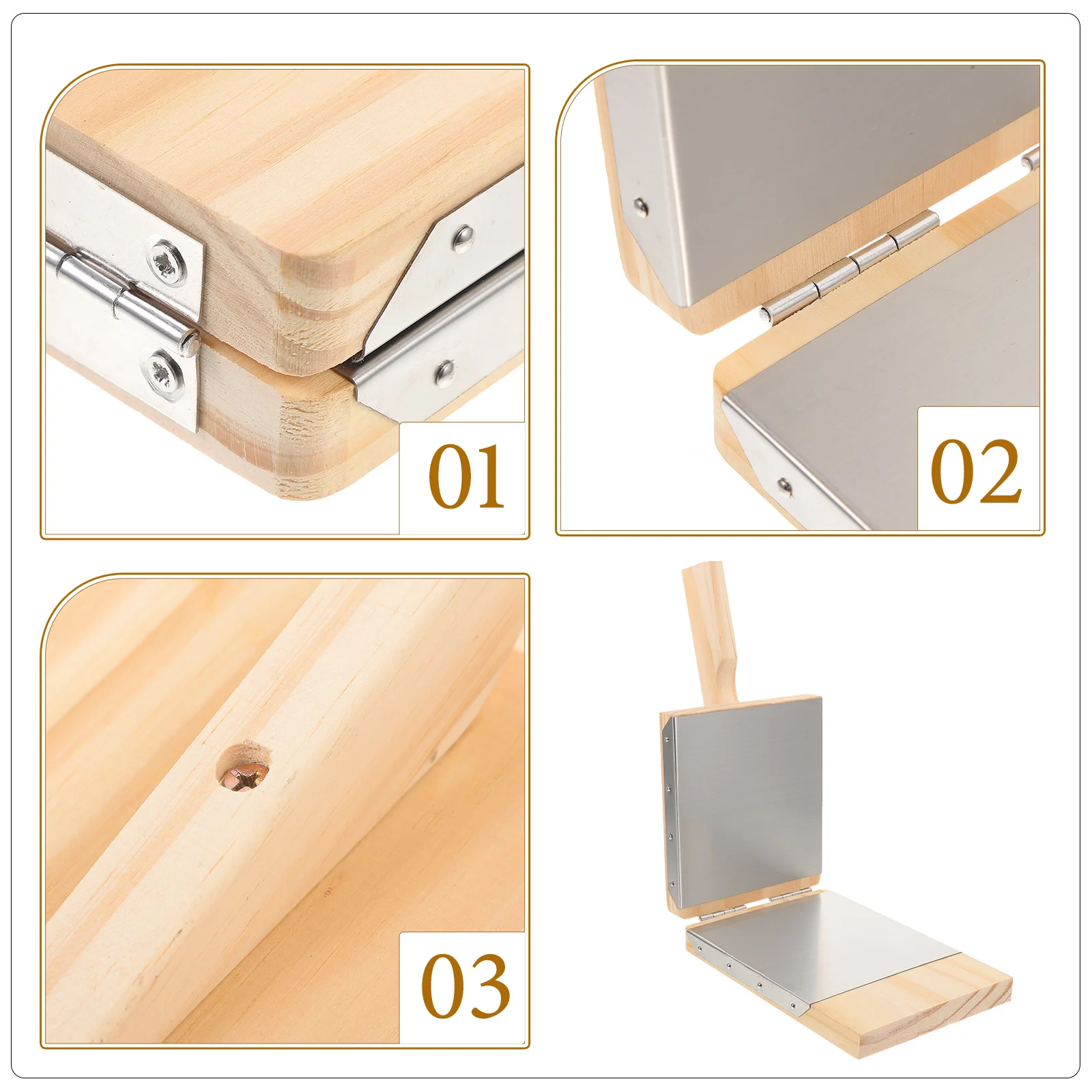 

Dumpling Wrapper Presser Dough Press Kitchen Gadget Home Accessories Stainless Steel Wood Food Grade Safety Efficient Making