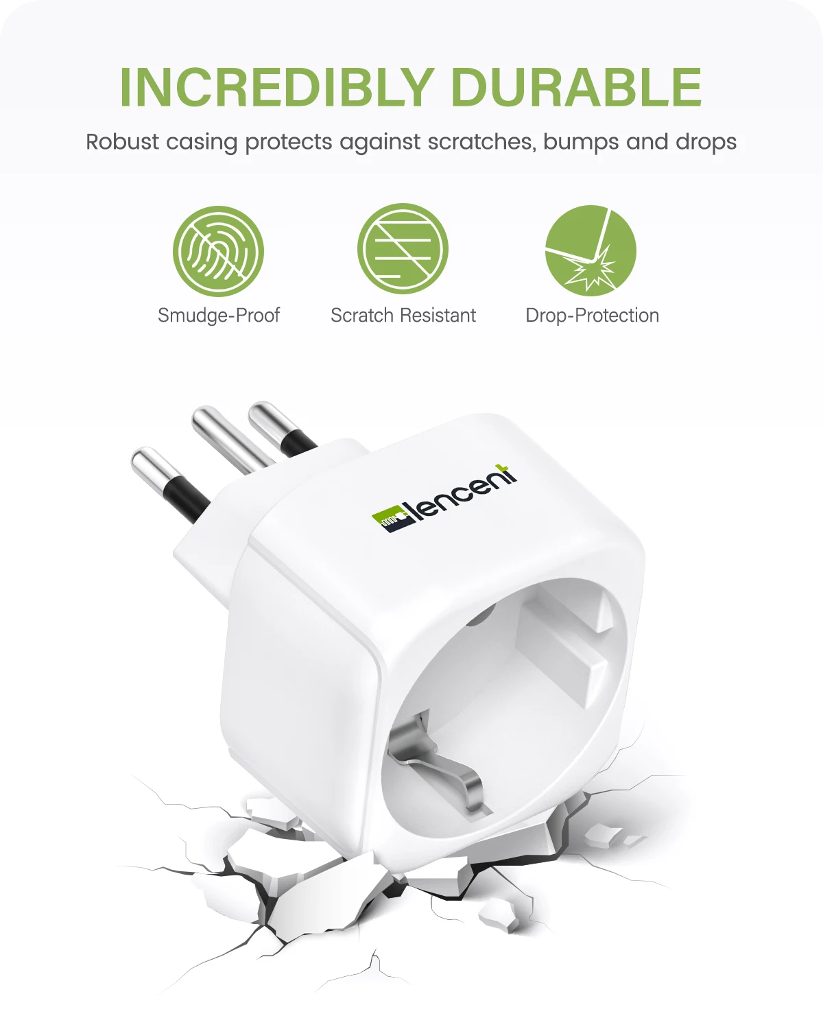 LENCENT 2er-Pack Reiseadapter Netzteil Typ N Brasilien, Europa Deutsch 2 Pin auf BR 3 Pin Reisesteckeradapter für Brasilien Steckdose