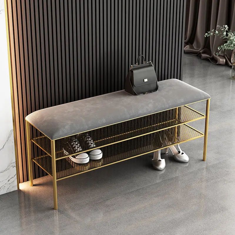 Shoe-Changing Stool Shoe Bench Shoe Rack Home Sitting For a Long Time Without Tiredness Metal Shoe Rack Muebles