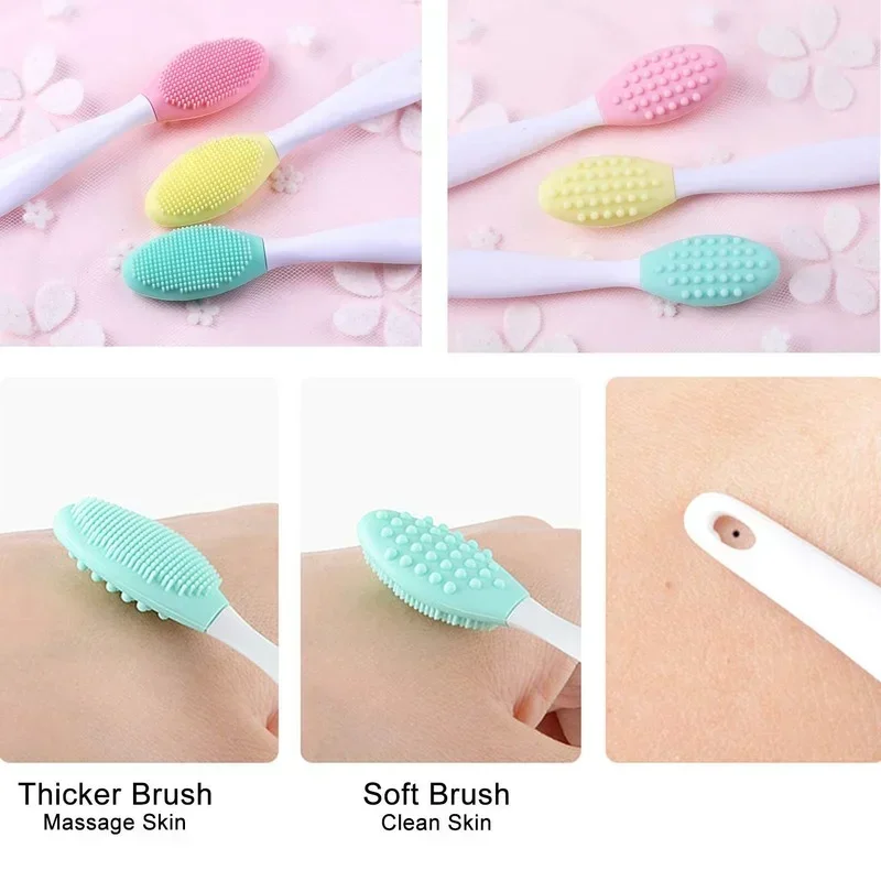 Multifuncional Silicone Blackhead Cleansing Brush, 6 cores, lavagem, rosto esfoliante, escova labial, poros limpos, ferramentas de beleza profissional