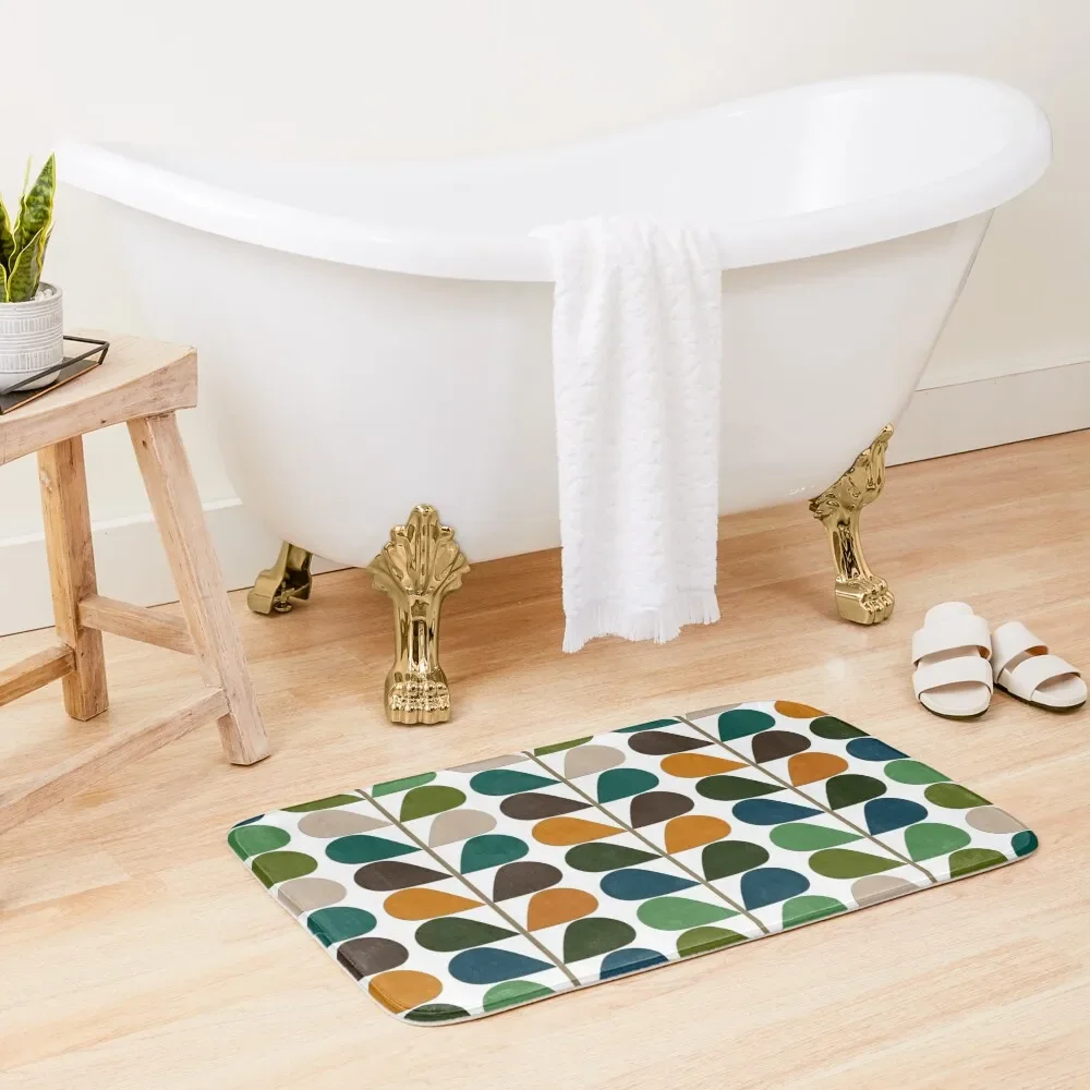 

Retro 60s Mid Century Modern Pattern 2 Bath Mat Toilet Carpet Carpet Living Room Non-Slip Bathtub Mat