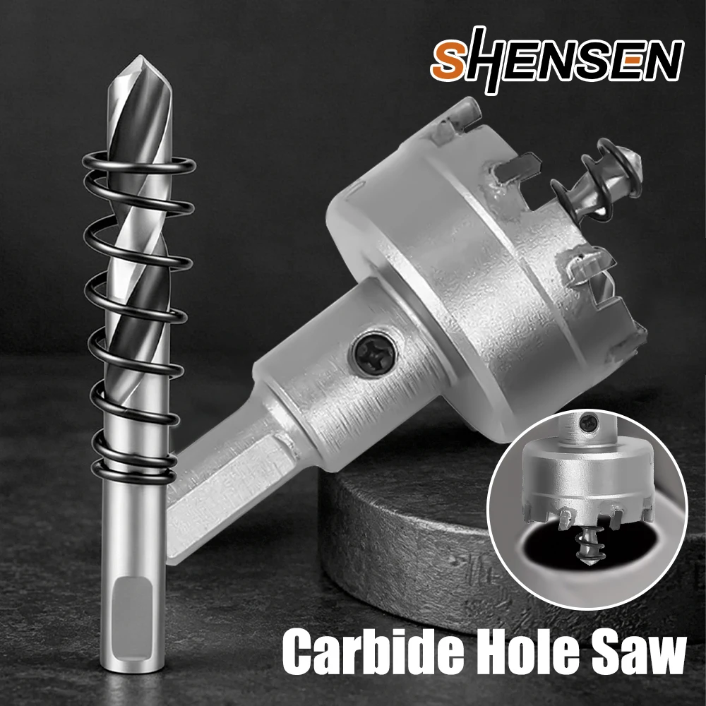 15-100mm TCT Carbide Hole Saw, Multi-Tooth Hole Cutter Drill Bit for Stainless Steel Plate, Iron Sheet & Metal Drilling