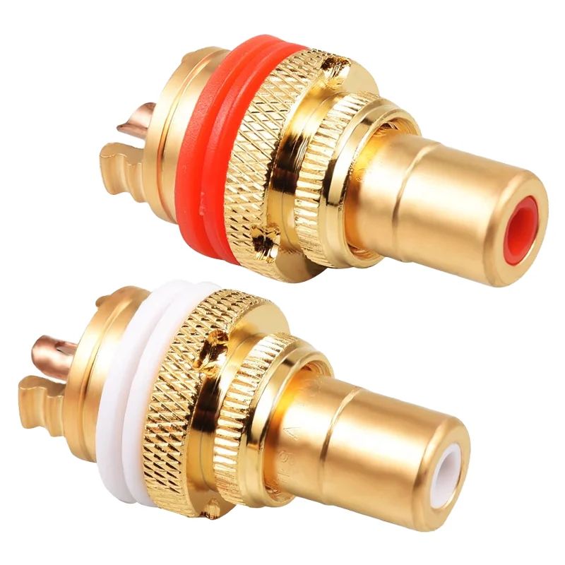 

5/20PCS Audiophile RCA Jack Plug Copper Gold Plated CMC RCA Socket For Speakers Terminals Audio Wire Connectors Panel RCA Female