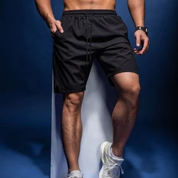 Mens Running Shorts with Zipper Pockets Gym Fitness Workout Shorts Men Sport Short Tennis Basketball Soccer Training Shorts