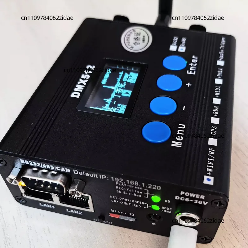 For ArtNet Network Recorder Player 2048CH SD Card Playback UDP RS232 RS485 Command Controller for Stage Lighting