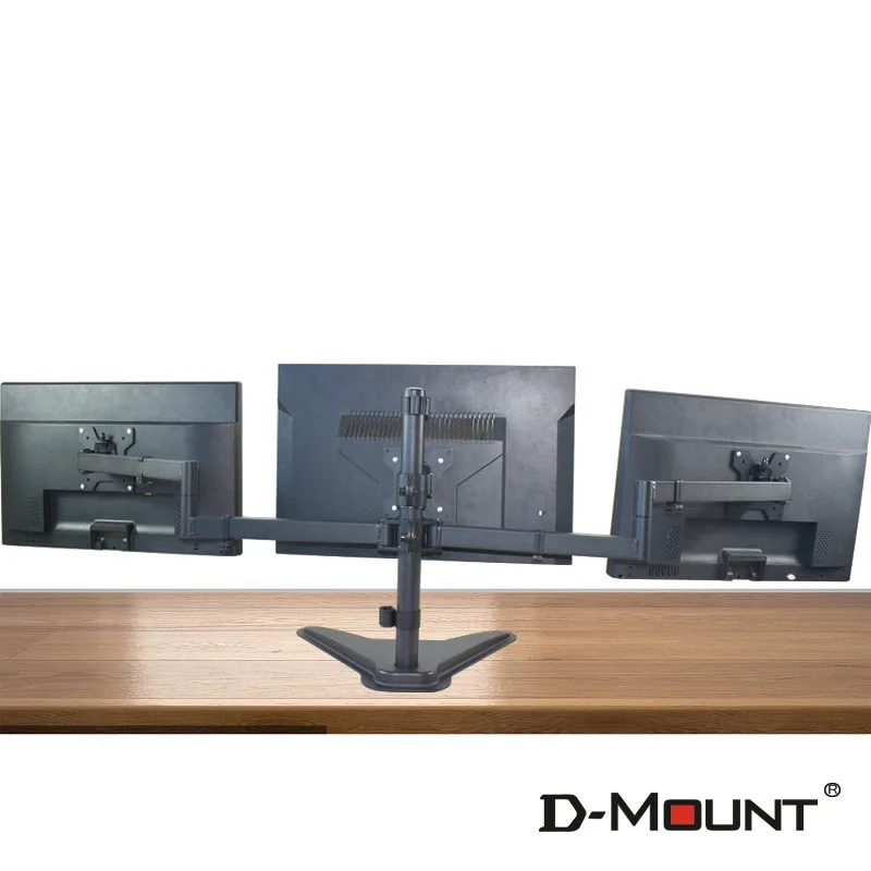 

D-MOUNT TK-103 strong 10"-27" three computer screen side by side desktop mount stand long arm 1-10kg each metal big base move