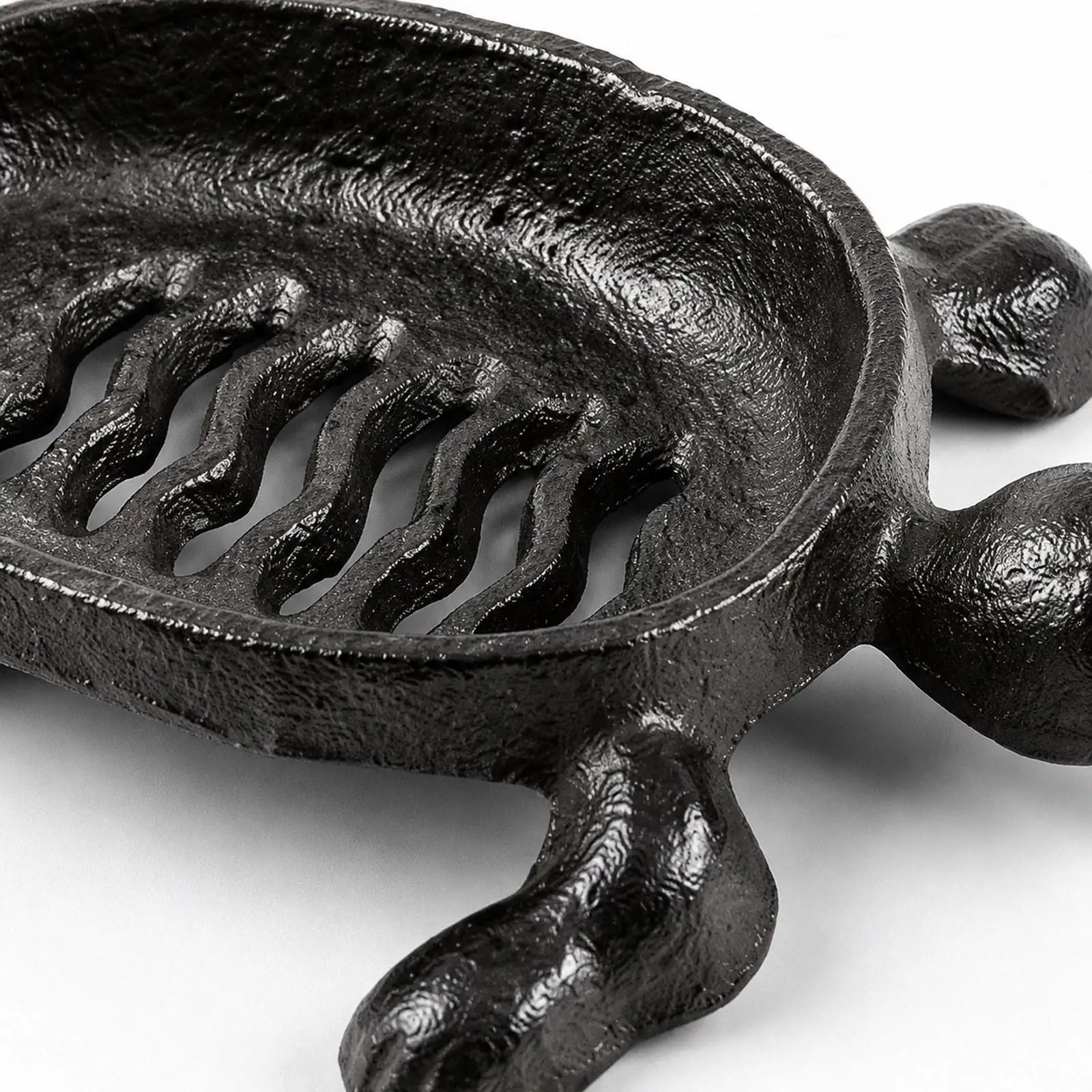 Iron Turtle Soap Holder Hollow Bottom Decorative Tray Vintage Style for Bathroom Sink Kitchen