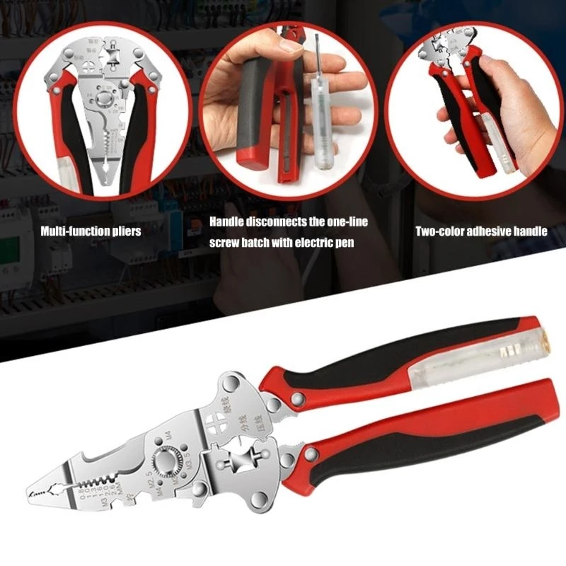 

16 в 1 складной проволочный кабельный кабельный кабельный кабель Pliers Professional Electrical Clipping Tool Норбиссы .Q0KF