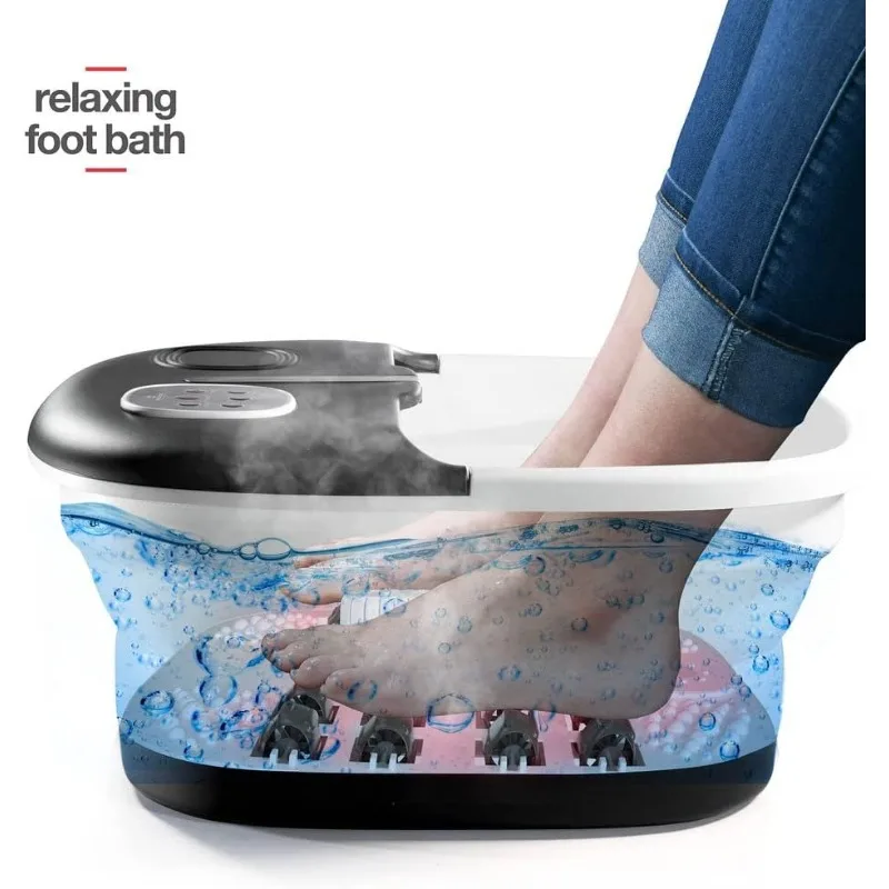 Foot Spa with Heat and Massage and Jets Includes A Remote Control A Pumice Stone Collapsible Massager with Bubbles and Vibration