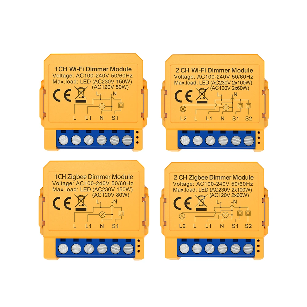 AVATTO WiFi/ZigBee 1/2 Gang Dimmer Lichtschakelaar Module, Smart Dimmer Switch Module APP Afstandsbediening Voor Tuya Alexa Google Home - afbeelding 2