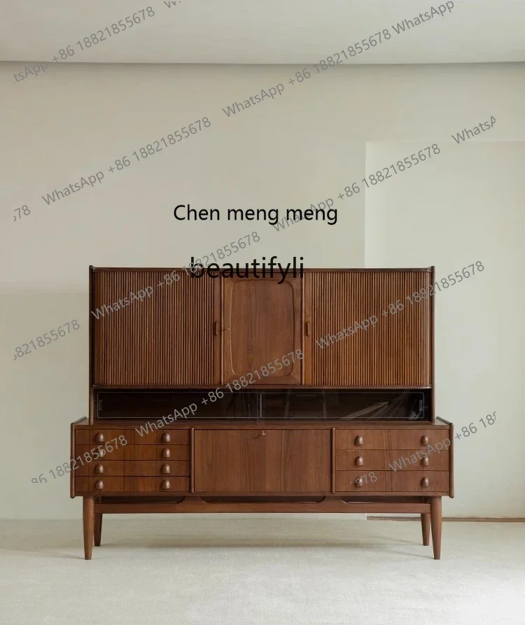 ss8350 Medieval retro style, integrated teak roller blinds, side lockers