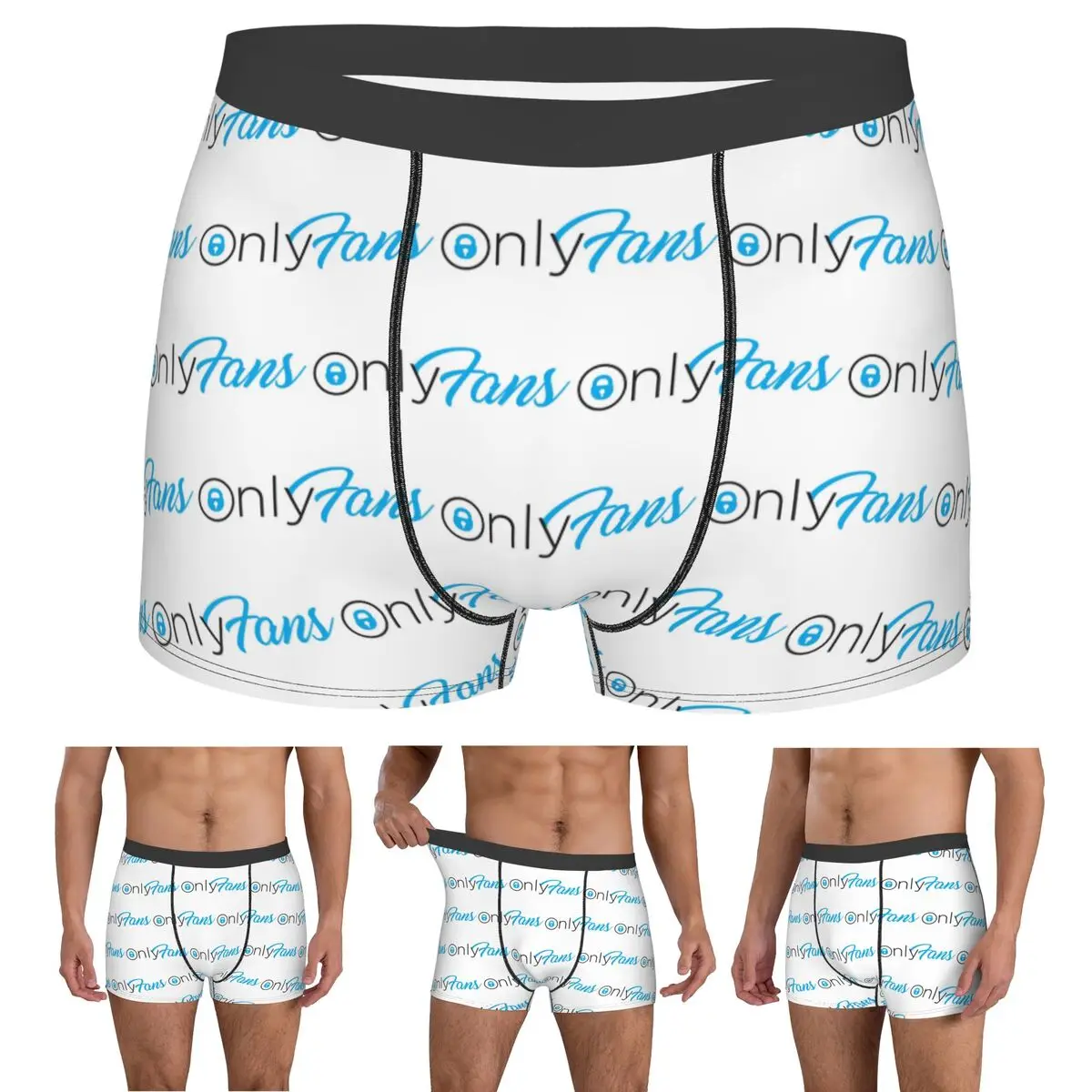 

Трусы-боксеры, шорты Onlyfans, трусики с логотипом, мужское дышащее нижнее белье для Homme, мужской подарок бойфренду