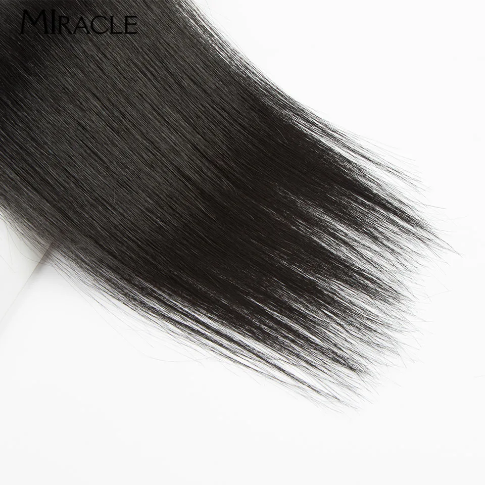 Miracle มัดวิกผมปลอมผมตรง24นิ้วสำหรับผู้หญิงผมต่อผมยาวมีสีบลอนด์และที่ยืดผมผมสีแดง