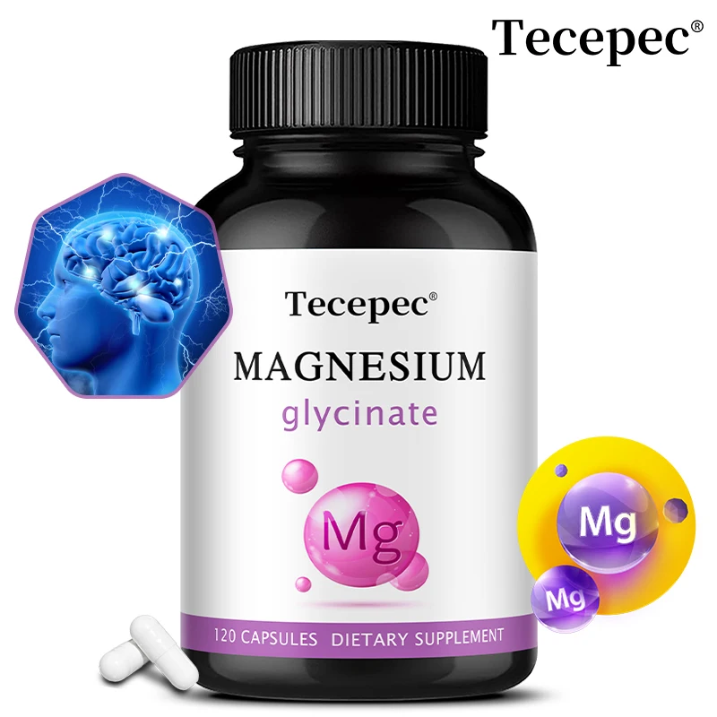 Magnesium Glycinate 1000mg (Equal to 200mg Magnesium) - Pure Magnesium Glycinate Capsules,Chelated for Maximum Absorption