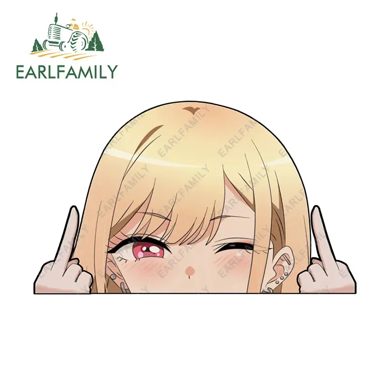

EARLFAMILY 13cm x 7.8cm For Personality Marin Peeker Car Stickers Motorcycle Car Accessoires Decal Waterproof Campervan RV JDM