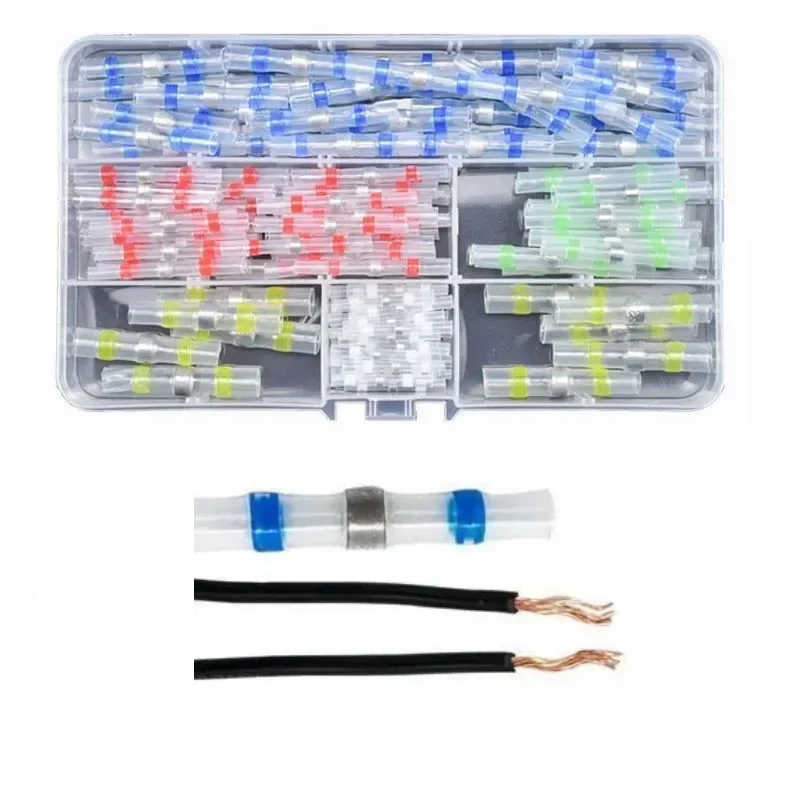 

150PCS Heat Shrink Terminal Block Connectors Waterproof Crimp Connectors for Strong and Reliable Electrical Wire Connections
