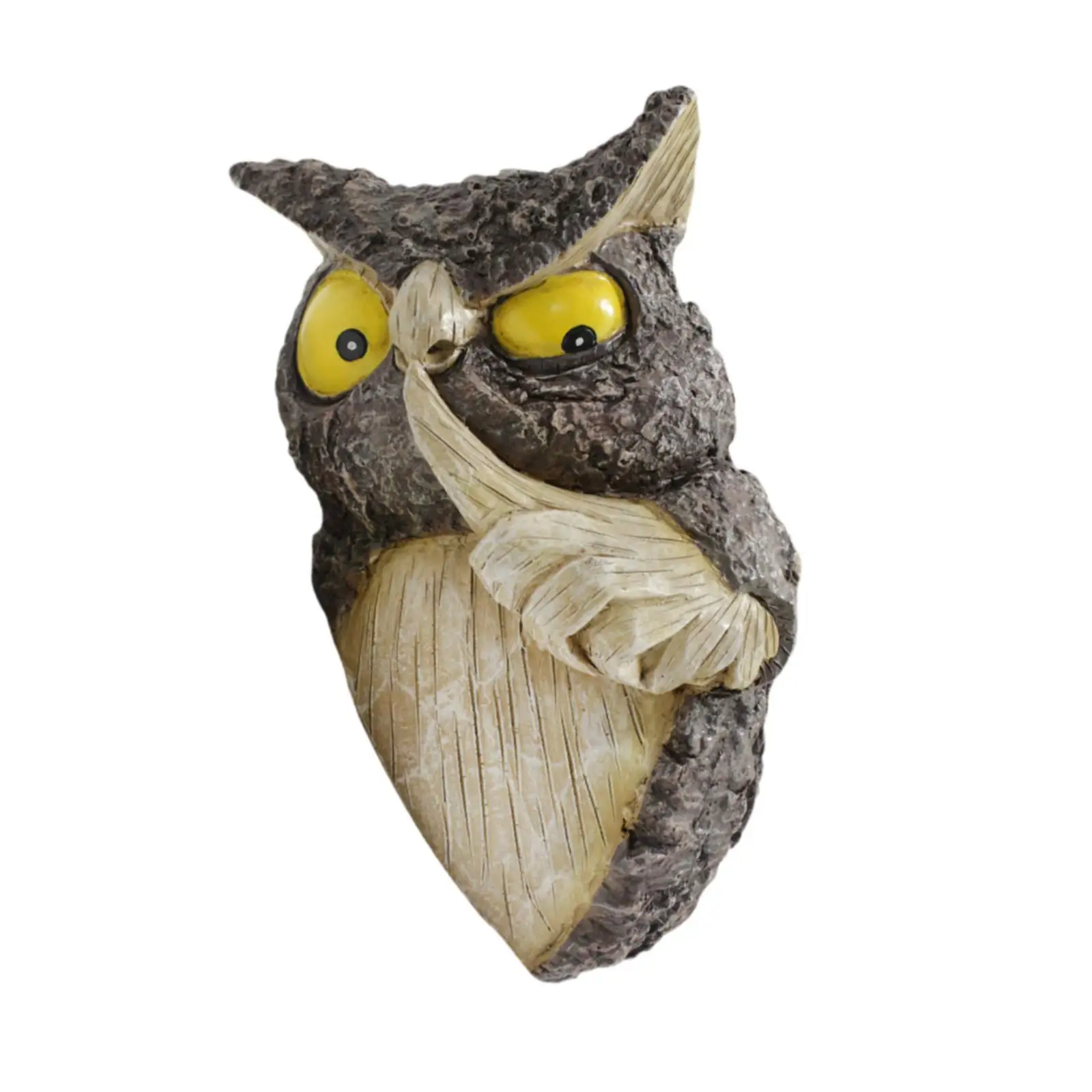 Owl Figurine Artwork Housewarming Gift Home Decor Realistic Novelty Outdoor Tree Decoration for Courtyard Balcony Farmhouse Lawn
