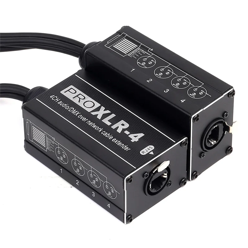 

ABPQ-RJ45 к 4-канальному аудио XLR 3-контактный разветвитель DMX для сетевого удлинителя змеиного кабеля для записи сцены или студии