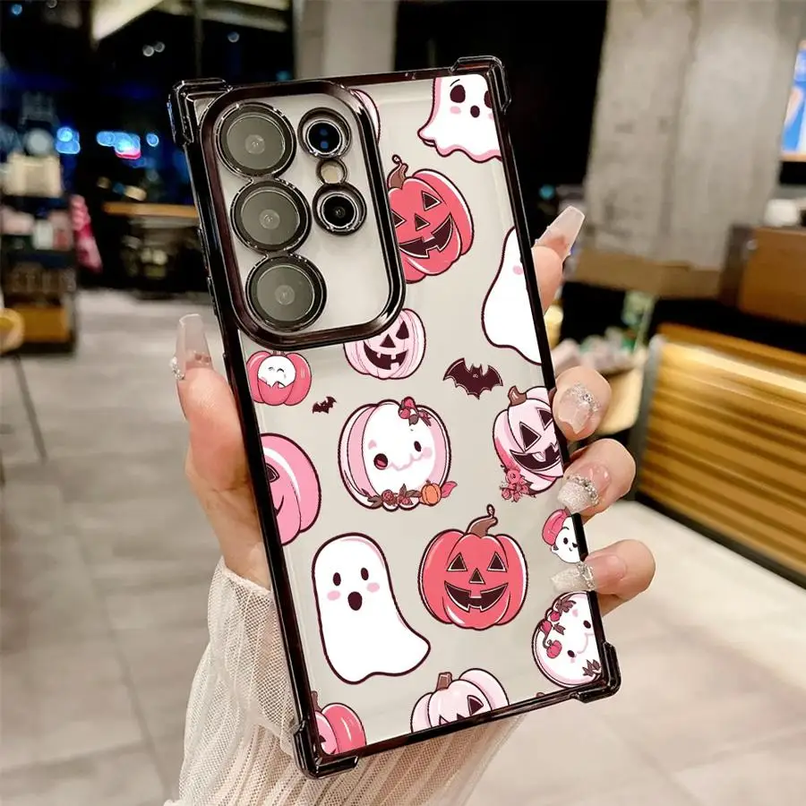 Custodia per fantasma felice zucca di Halloween per Samsung Galaxy S25 Edge S23 S20 FE S22 Ultra S21 Plus S24 Cover per telefono