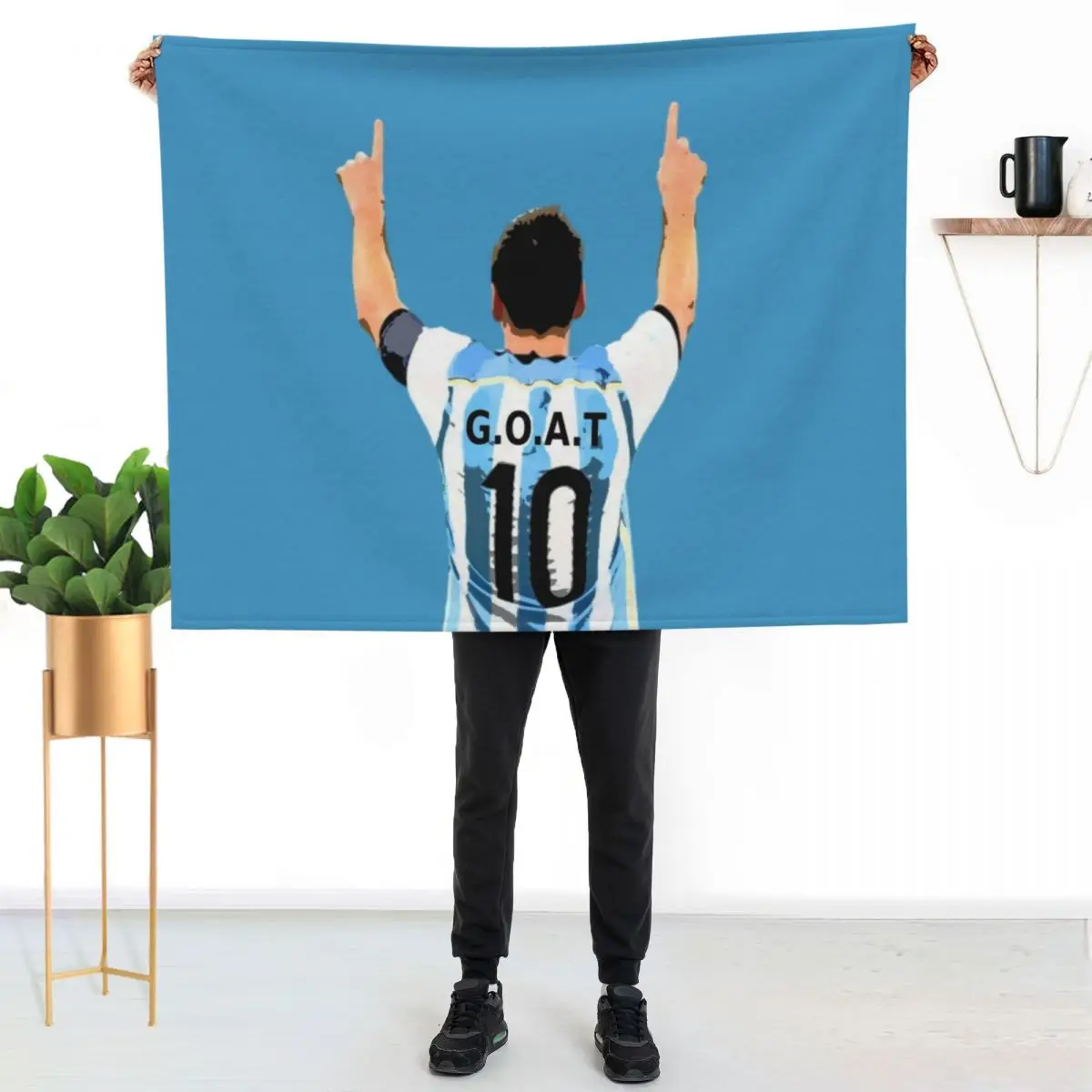GOAT Football Shirt Throw Blanket warm winter sofa bed Shaggy Cute Plaid Travel Cute Blankets