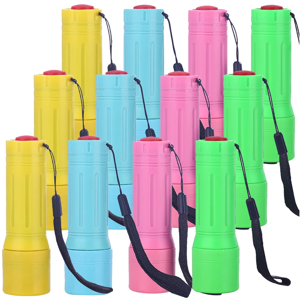 

12pcs 12 Mini Pcs Rechargeable Camping Gifts Kids ABS Durable LED Flashlight For Camping Torch Portable Lighting Toy Small