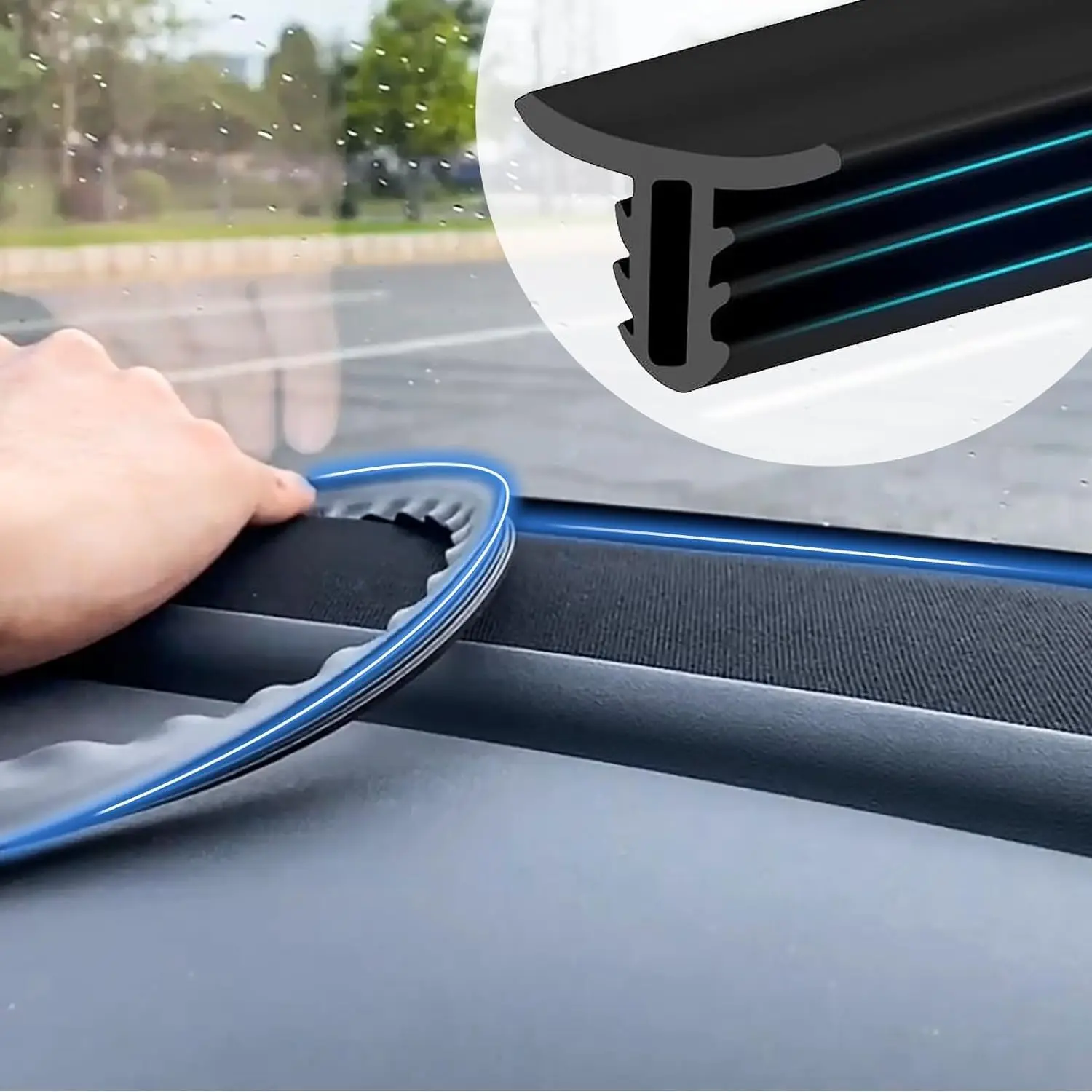 For Tesla Model 3 Y S X Car Door Rubber Weatherproof Sealing Strip Kit, Front Luggage Lid Strip Door Sealing Soundproofing Kit