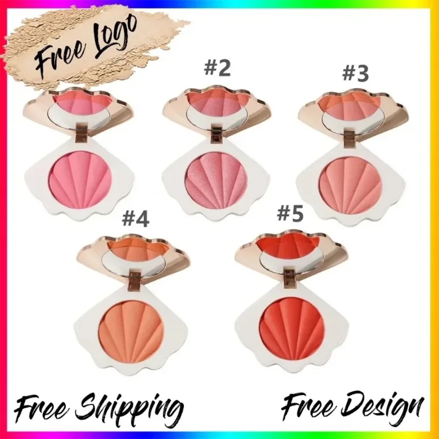 

Private Label 5colors Shell-shaped Blush Powder Monochrome Matte Finish Smooth Long Lasting Easy To Apply Pigmented Blusher Bulk