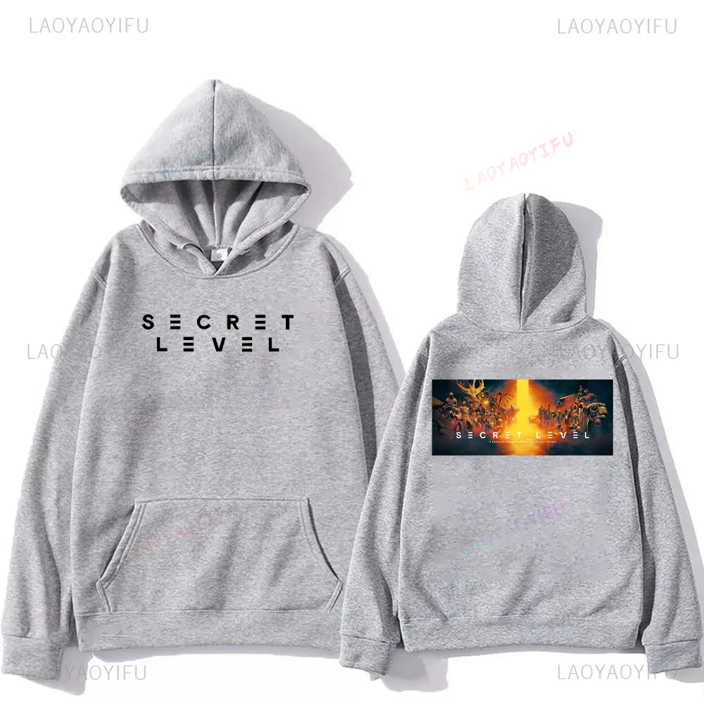 Classic Secret Level Gamer Movie Hoodie Long Sleeve Fashion Sweatshirt Printed Pullover Sudadera Hombre Y2k Clothes Men Tops