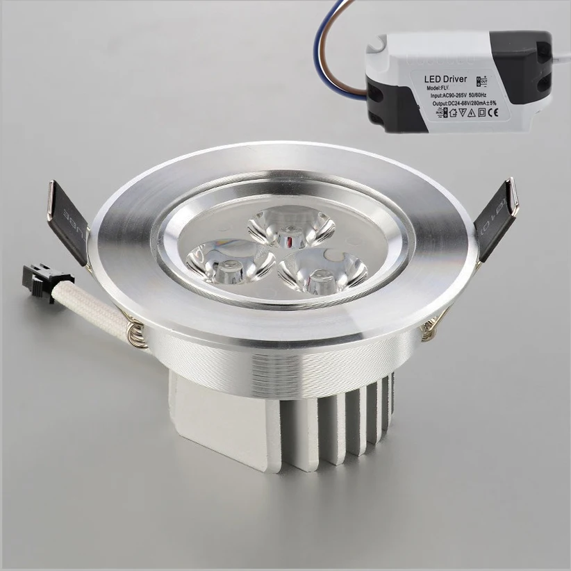 Embedded LED Downlight Angle Adjustable 3W 6W COB Anti-Glare Dimmable Ceiling Light Spotlights CRI＞92 Slivery Body Led Driver