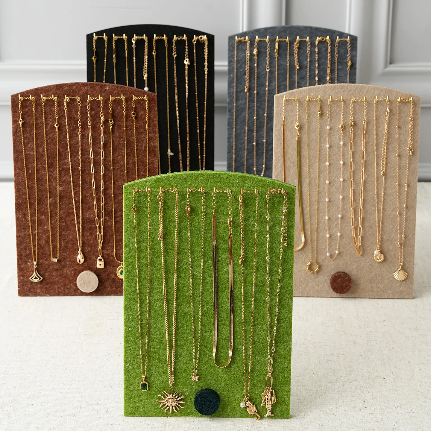 Felt Jewelry Organizer Hanger Board Jewelry Display Stand Multi-Color Wall-Mounted Necklaces Earrings Storage Display Home Decor