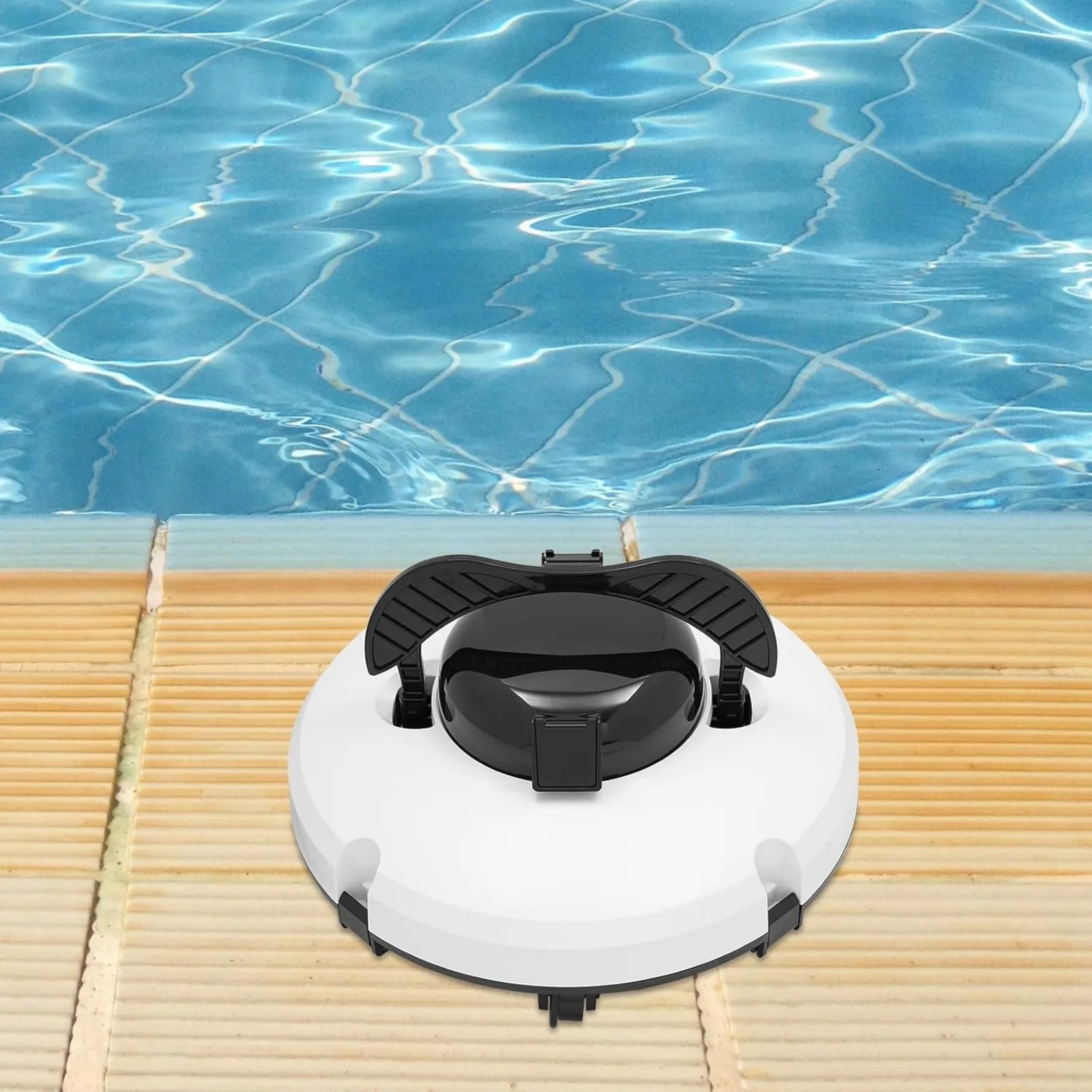 NEW Automatic Robotic Cordless Swimming Pool Vacuum Robot Cleaner Cleaning Machine,120 Mins for Pool Pool Up to 1076.4ft², White