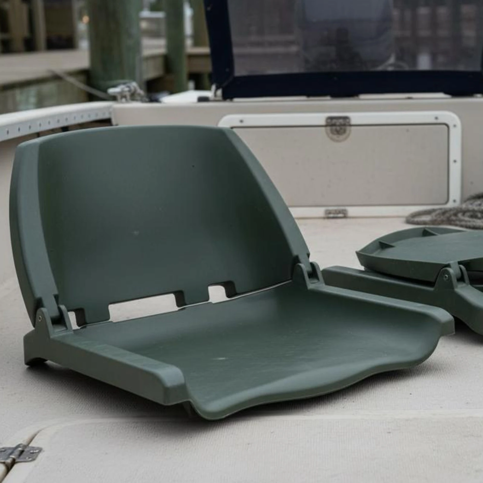 Folding Boat Seat Fold-down Design Fishing Boat Seat Plastic Steering Chair Weather-Resistant Boating Accessory Easy