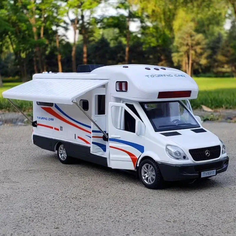 

1:32 Scale Sprinter Luxury Motorhome Recreational Vehicle RV Trailer Caravan Alloy Metal Diecast Car Model Babys Toys Collection